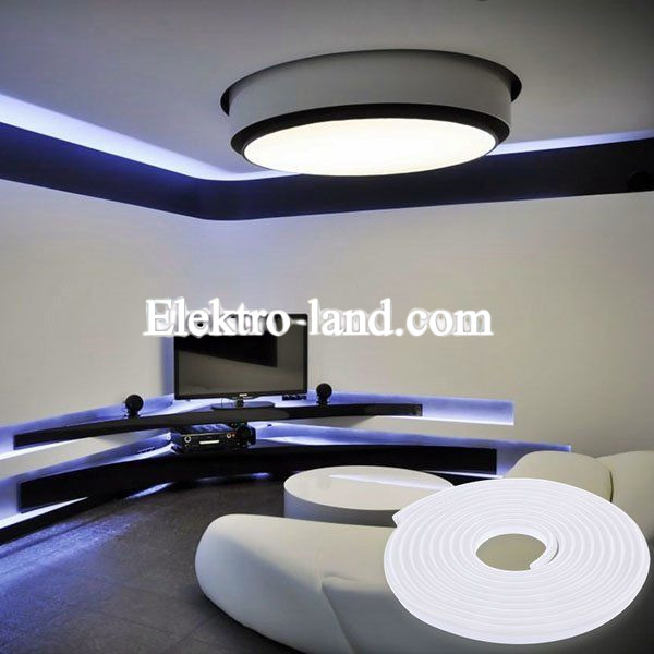 Светодиодная лента NEON 12В JL 2835-120 R IP65 белая, герметичная, 1м